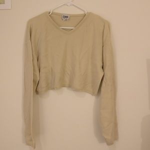 Cream 100% cotton cropped sweater